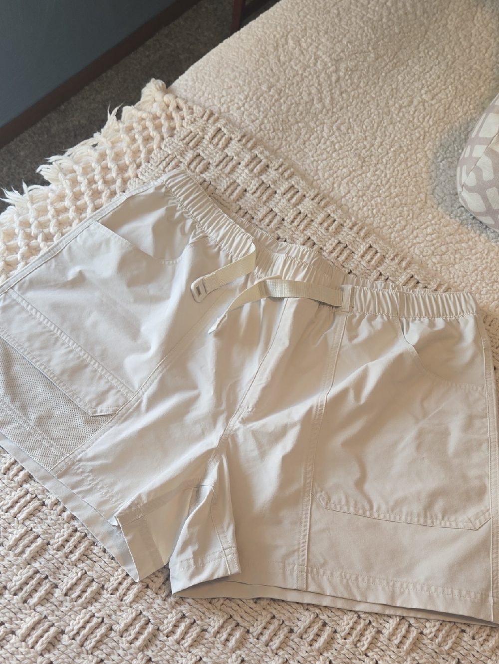 Avia Beige Elastic Waist Athletic Shorts